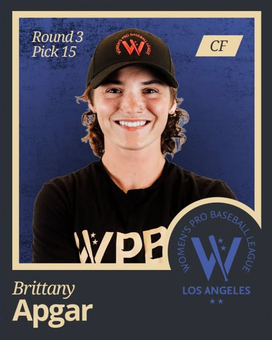 Brittany Apgar draft card, Round 3 Pick 15, Los Angeles Queens